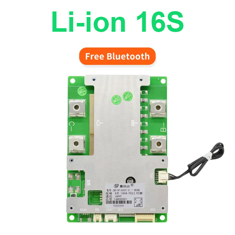 In stock BMS RS485/UART battery protection charger balance board ion 18650 bms 100a 8s jbd smart lifepo4 bms for lithium battery