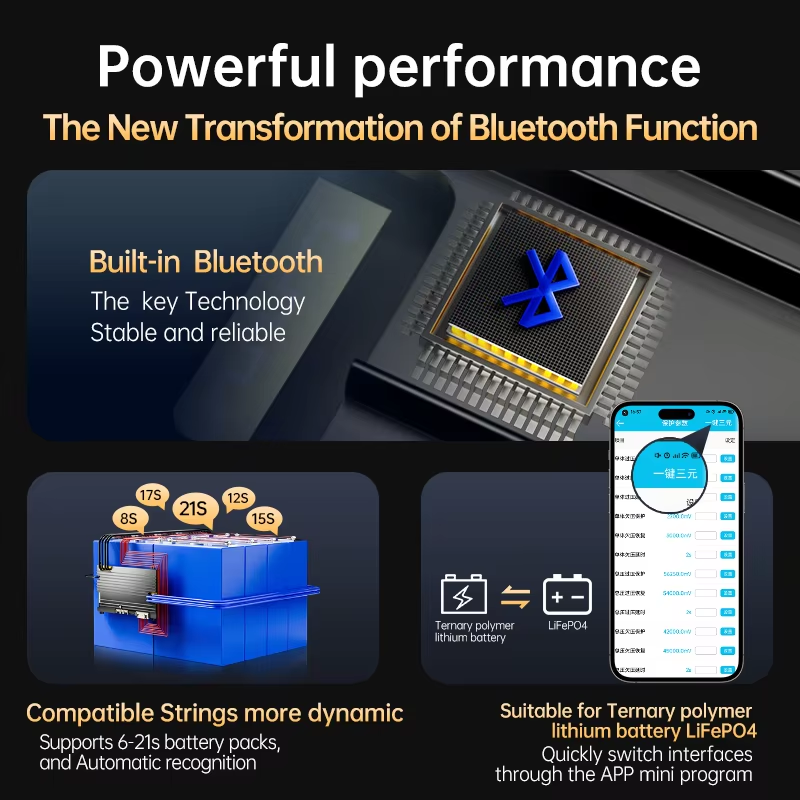 JBD BMS 7S-24S Lifepo4/Li-ion 100A 120A 150A 200A Smart BMS Built-in Bluetooth