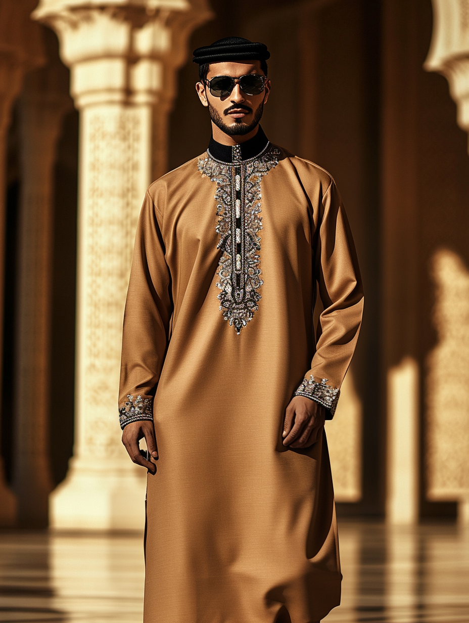 Luxury tan Thobe Robe Limited sale Men's Fashion High quality