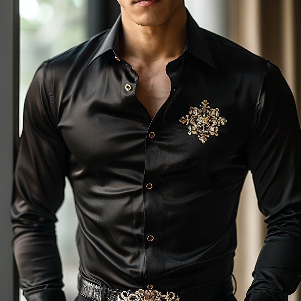 Royal Insignia Business Vip luxury men's fashion suit Long-sleeved shirt