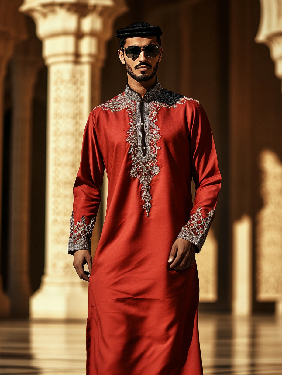 Luxury red Thobe Robe Limited sale Men's Fashion High quality