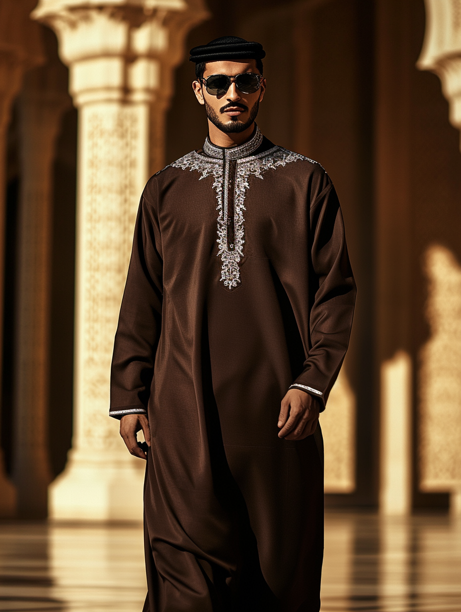 Luxury brown Thobe Robe Limited sale Men's Fashion High quality