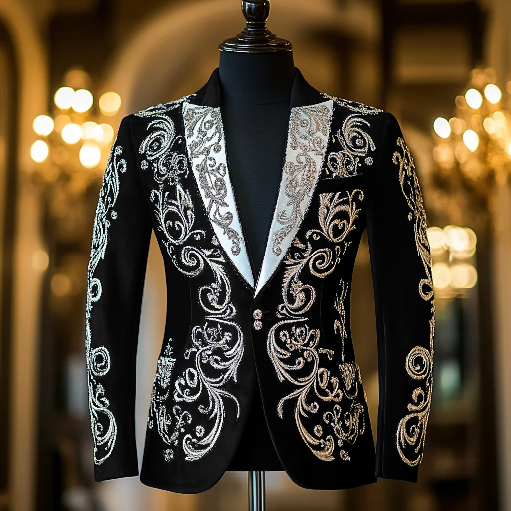 Luxury Suit Embroidery Jacket Limited sale Fashion Men's High quality High discount
