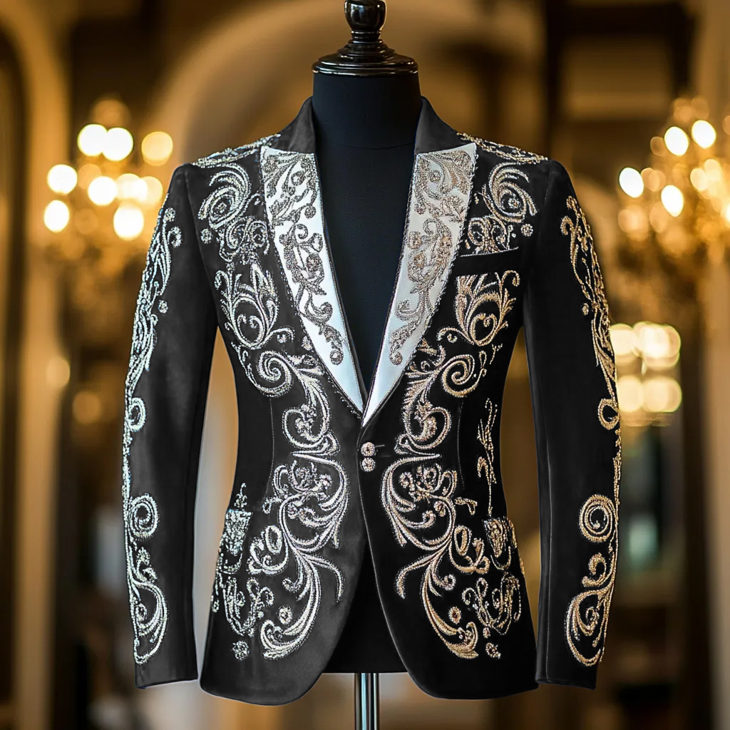 Luxury Suit Embroidery Jacket Limited sale Fashion Men's High quality High discount