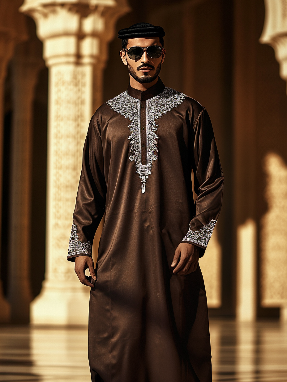 Luxury brown Thobe Robe Limited sale Men's Fashion High quality