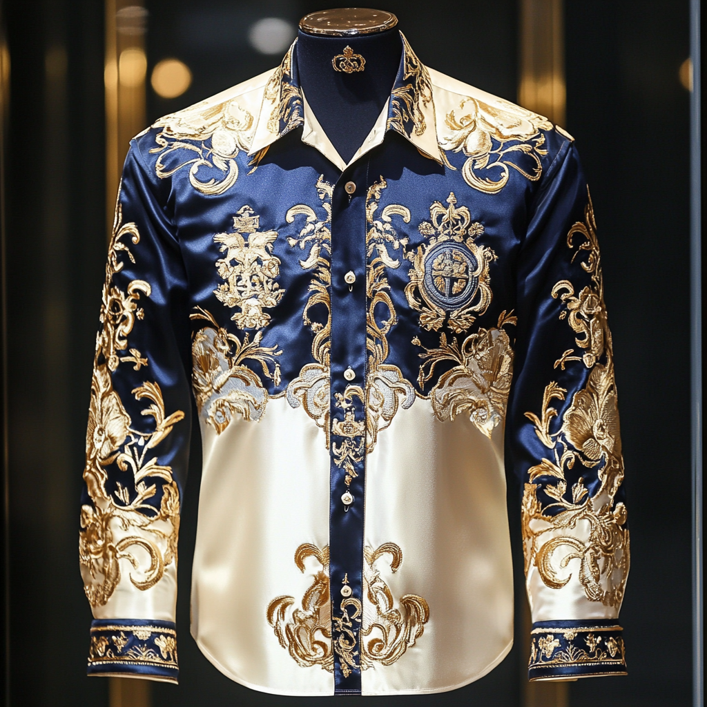 Royal Insignia Business Vip luxury men's fashion suit Long-sleeved shirt