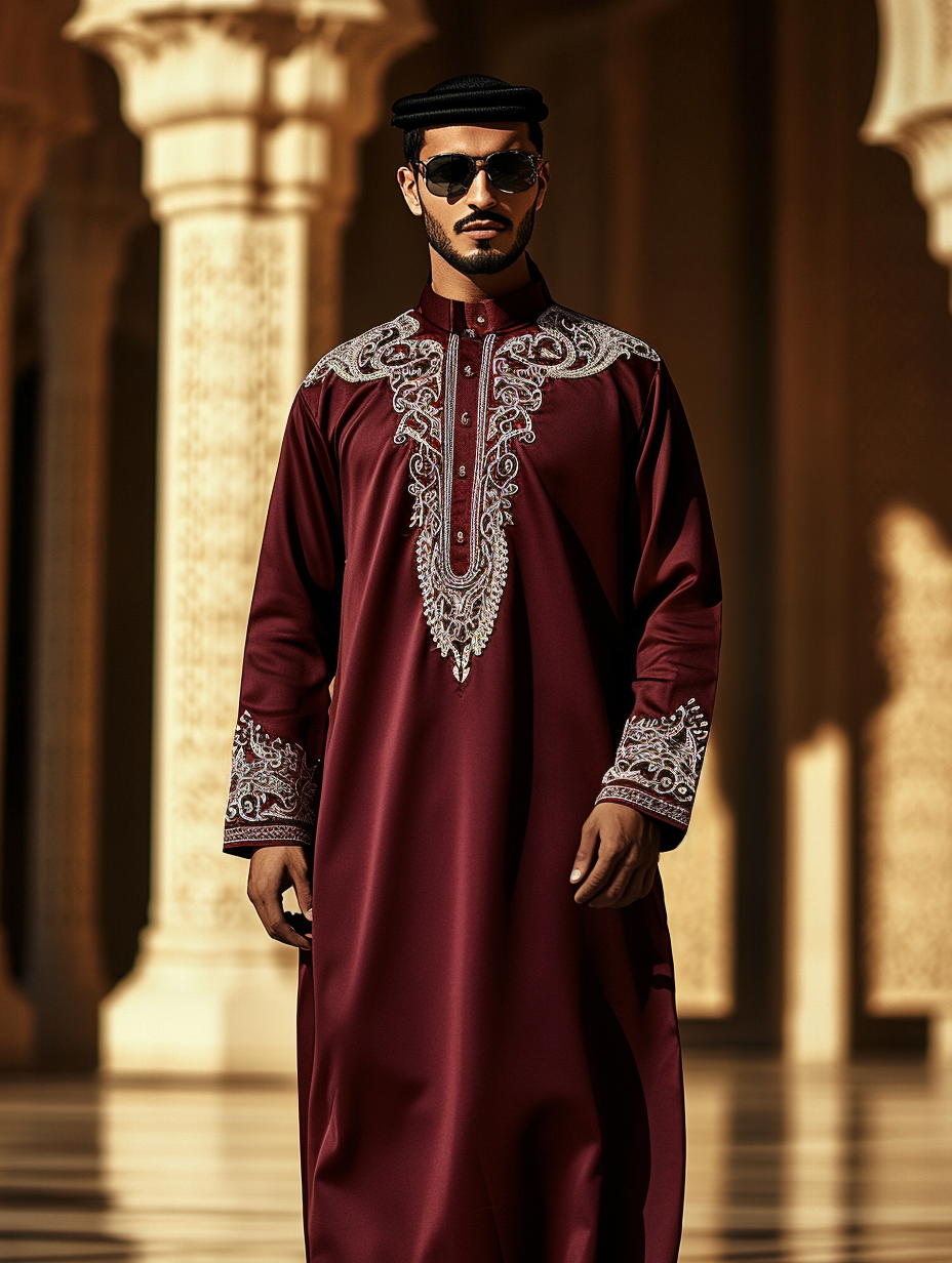Luxury red Thobe Robe Limited sale Men's Fashion High quality