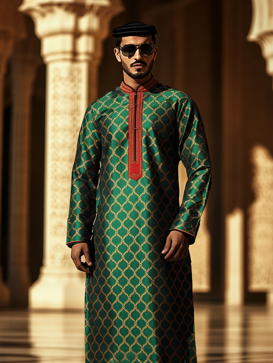Luxury green Thobe Robe Limited sale Men's Fashion High quality