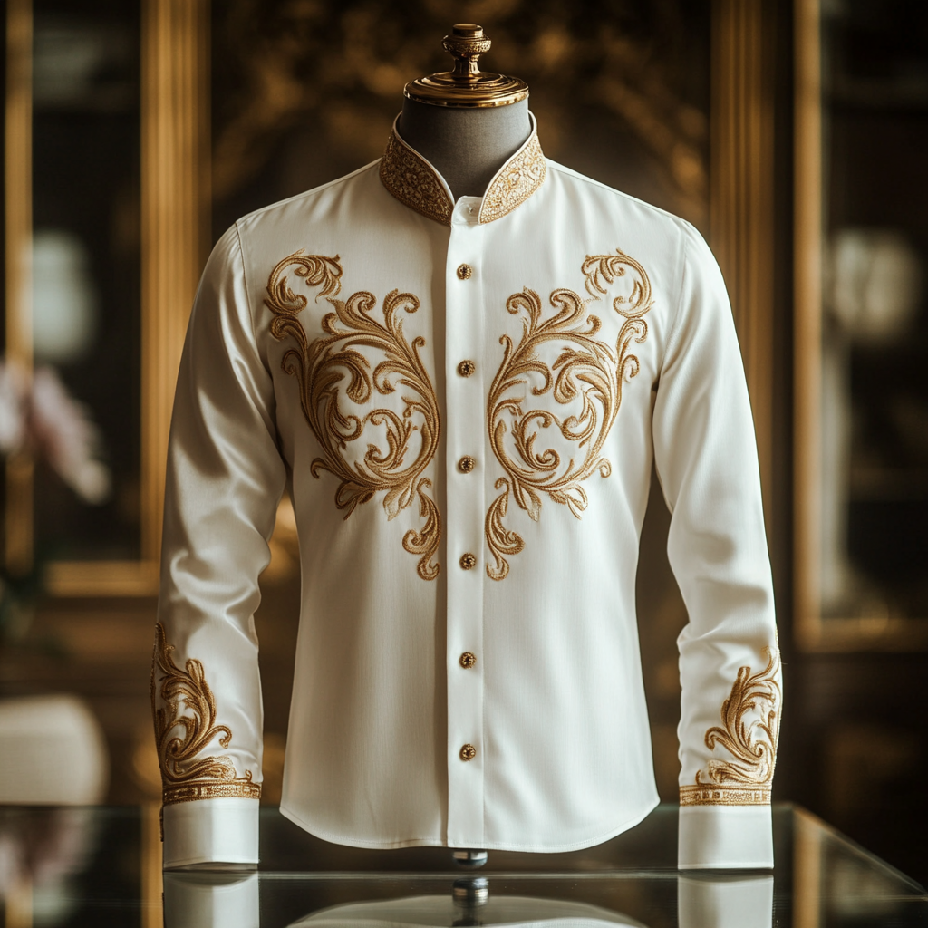 Royal Insignia Business Vip luxury men's fashion suit Long-sleeved shirt