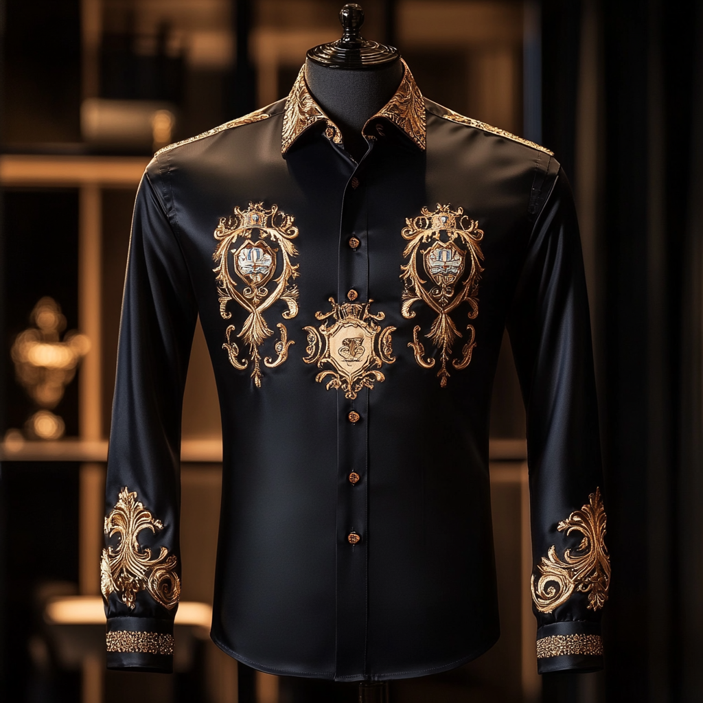 Royal Insignia Business Vip luxury men's fashion suit Long-sleeved shirt