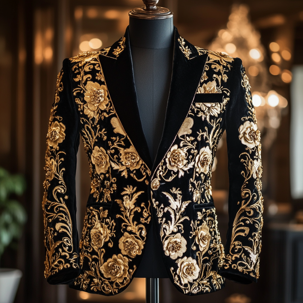 Luxury Suit Embroidery Jacket Limited sale Fashion Men's High quality High discount