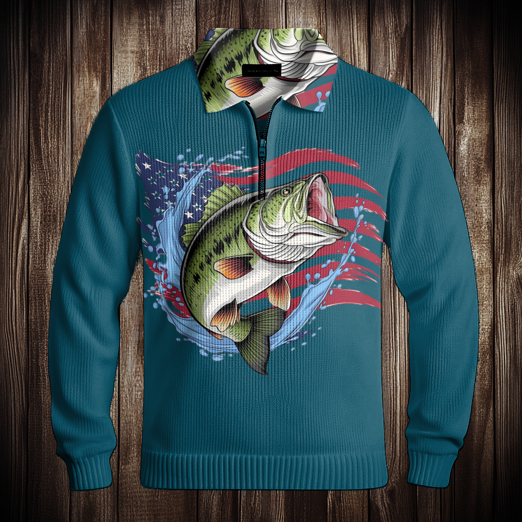 Western Half zip Sweater Sweatshirt Men‘s Fashion 