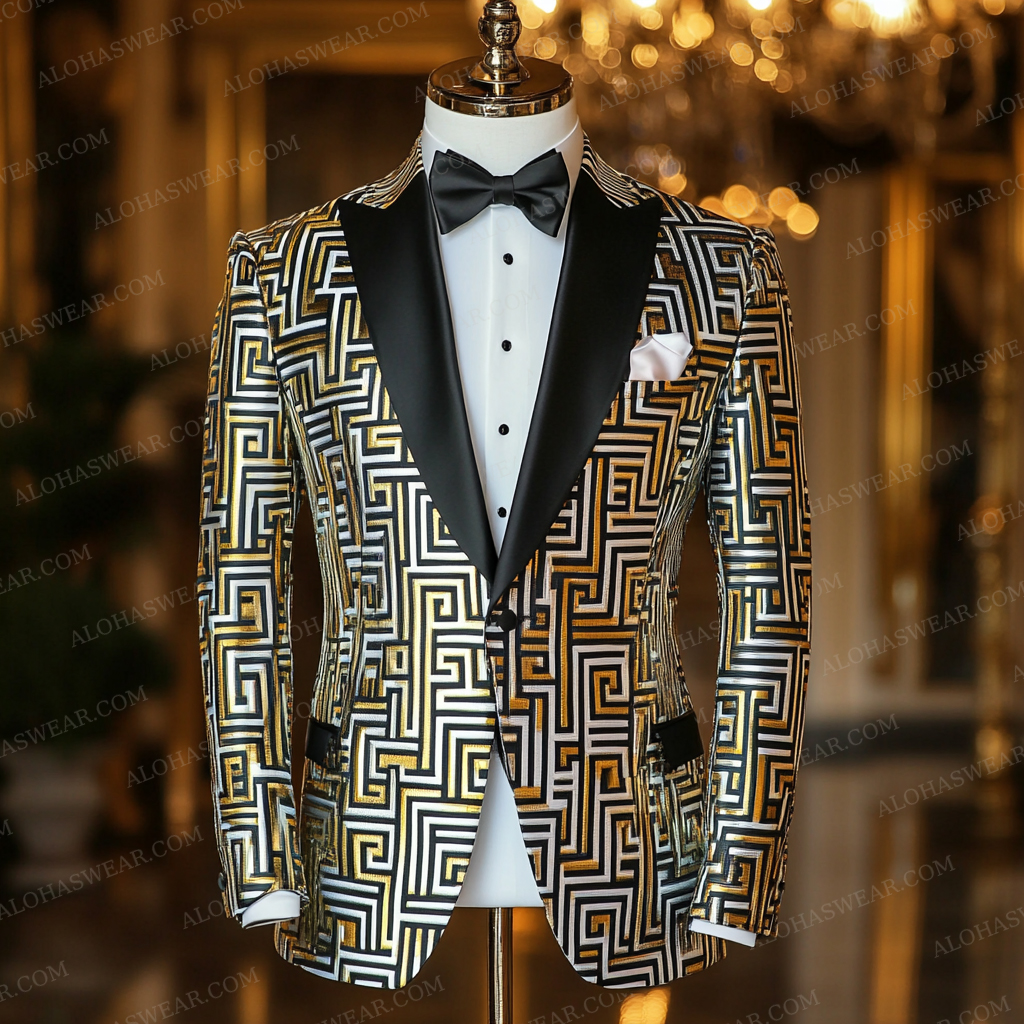 Luxury Suit Jacket Greek Key Limited sale Fashion Men's High quality