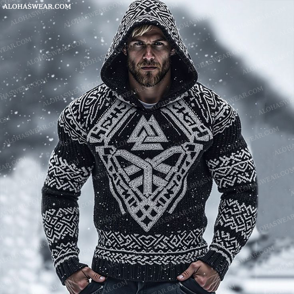 Western Viking Sweater Sweatshirt Men‘s Fashion 