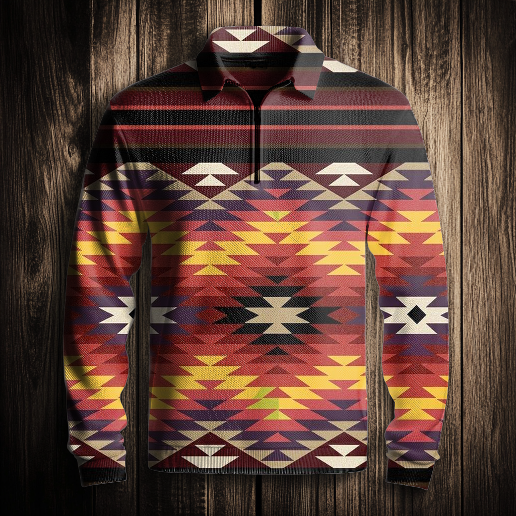 Western Half zip Sweater Sweatshirt Men‘s Fashion 