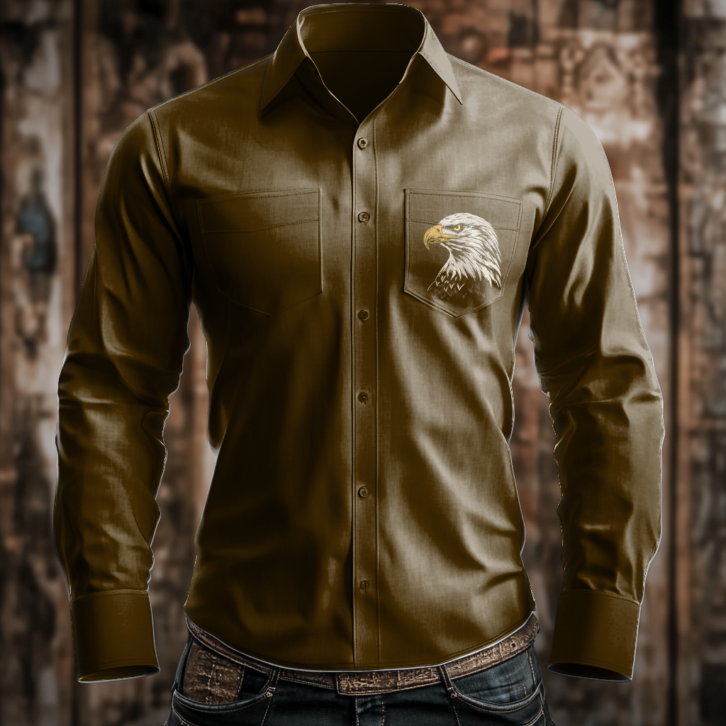 Western Styles Aztec Long Sleeve Shirt High Elasticity 