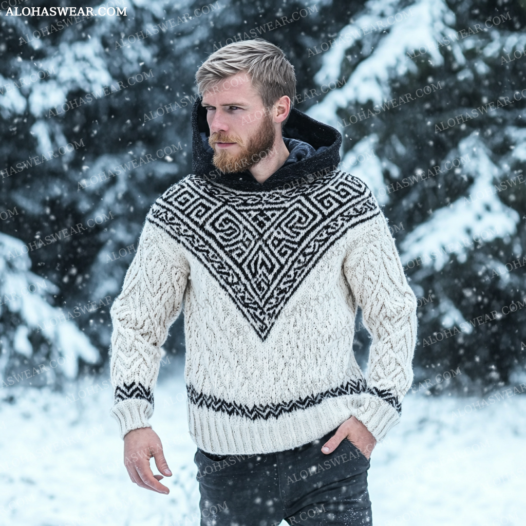 Western Viking Sweater Sweatshirt Men‘s Fashion 