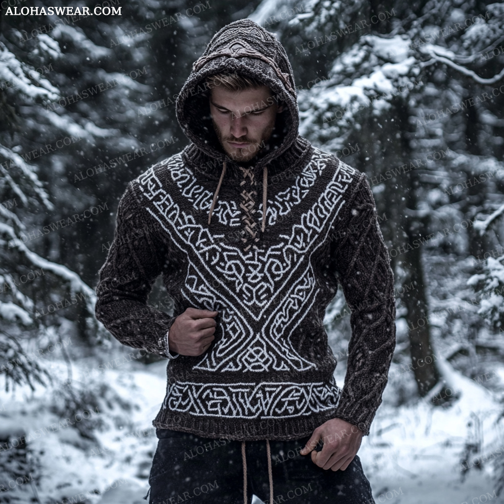 Western Viking Sweater Sweatshirt Men‘s Fashion 