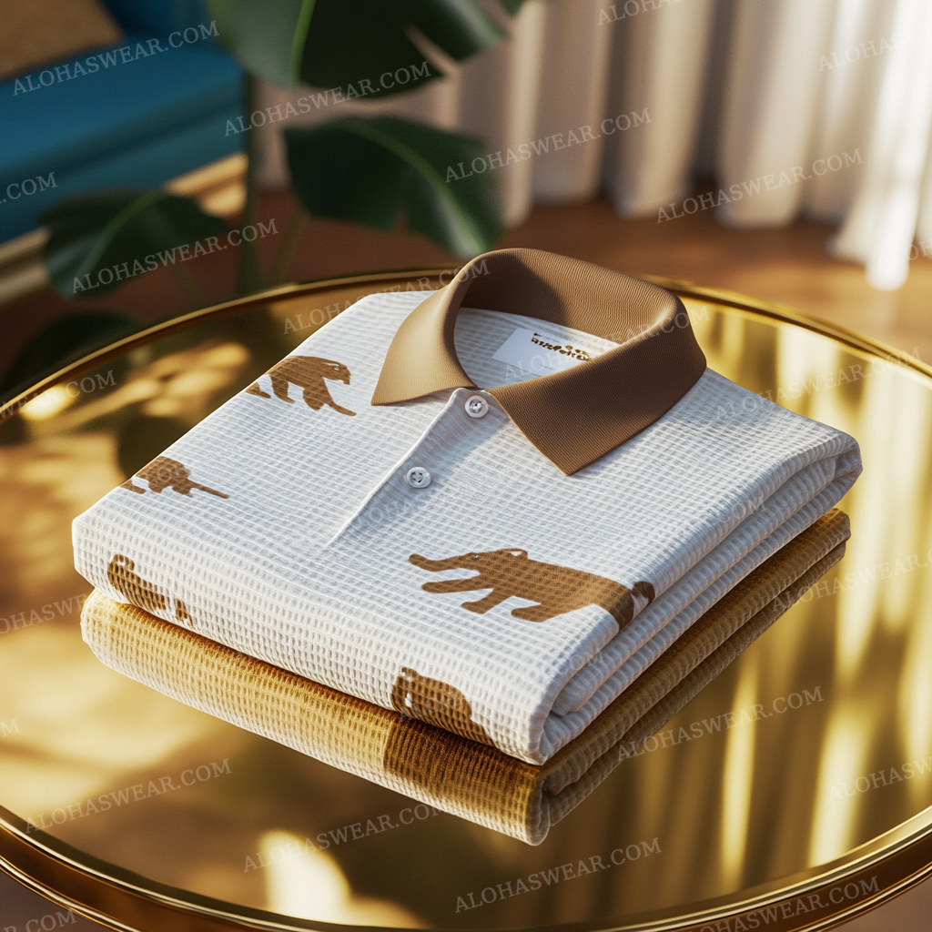 2025 Luxury Waffle Men's Fashion High-end Polo Shirt