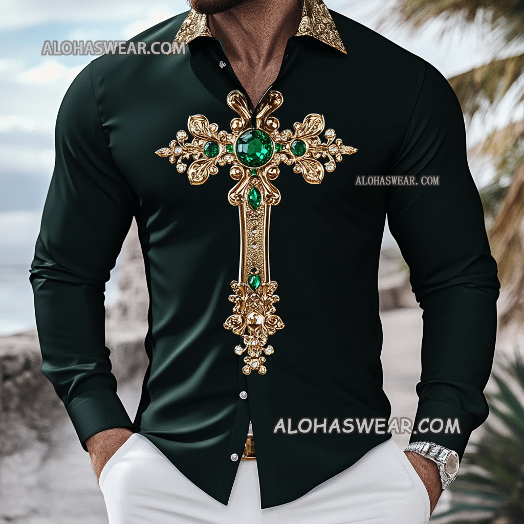 St. Patrick's Cross Men's Fashion Shirt high quality