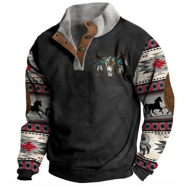 Western Sweatshirt Hoodies Fleece-lined high quality high elasticity
