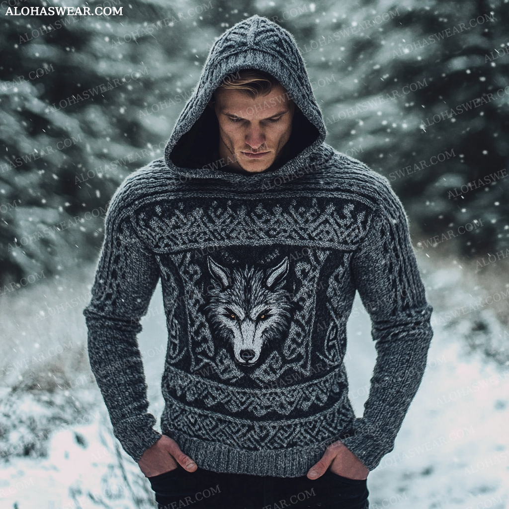 Western Viking Sweater Sweatshirt Men‘s Fashion 