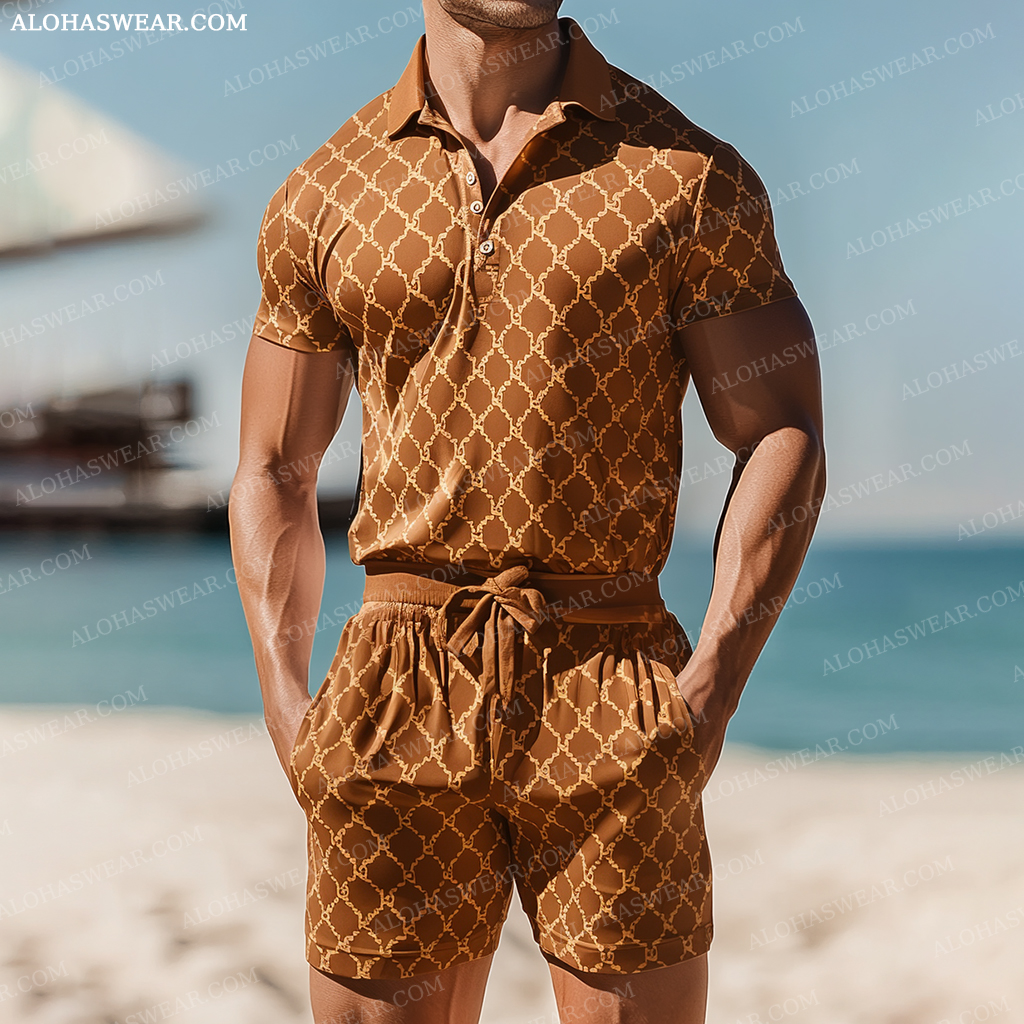 Polo Shirt Set short sleeve high quality high elasticity