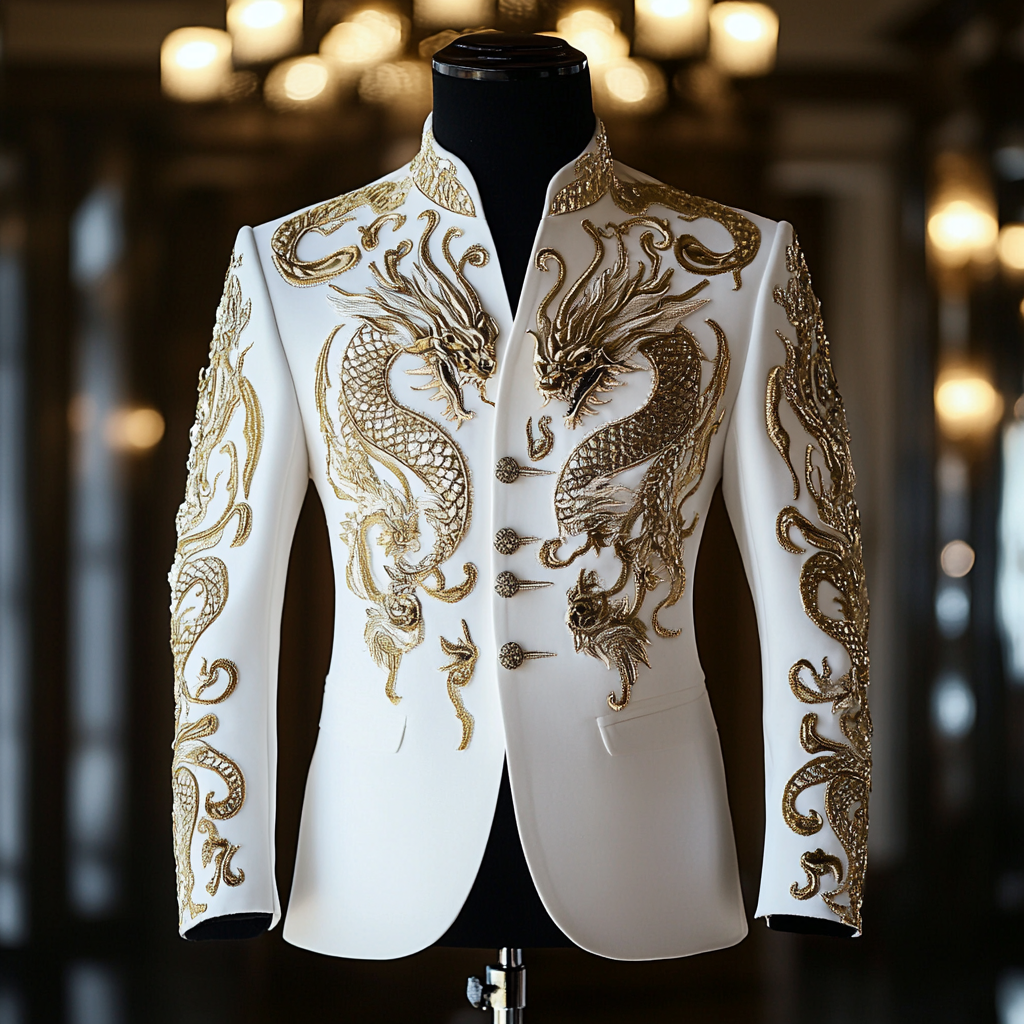Luxury Suit Embroidery Jacket Limited sale Fashion Men's High quality High discount