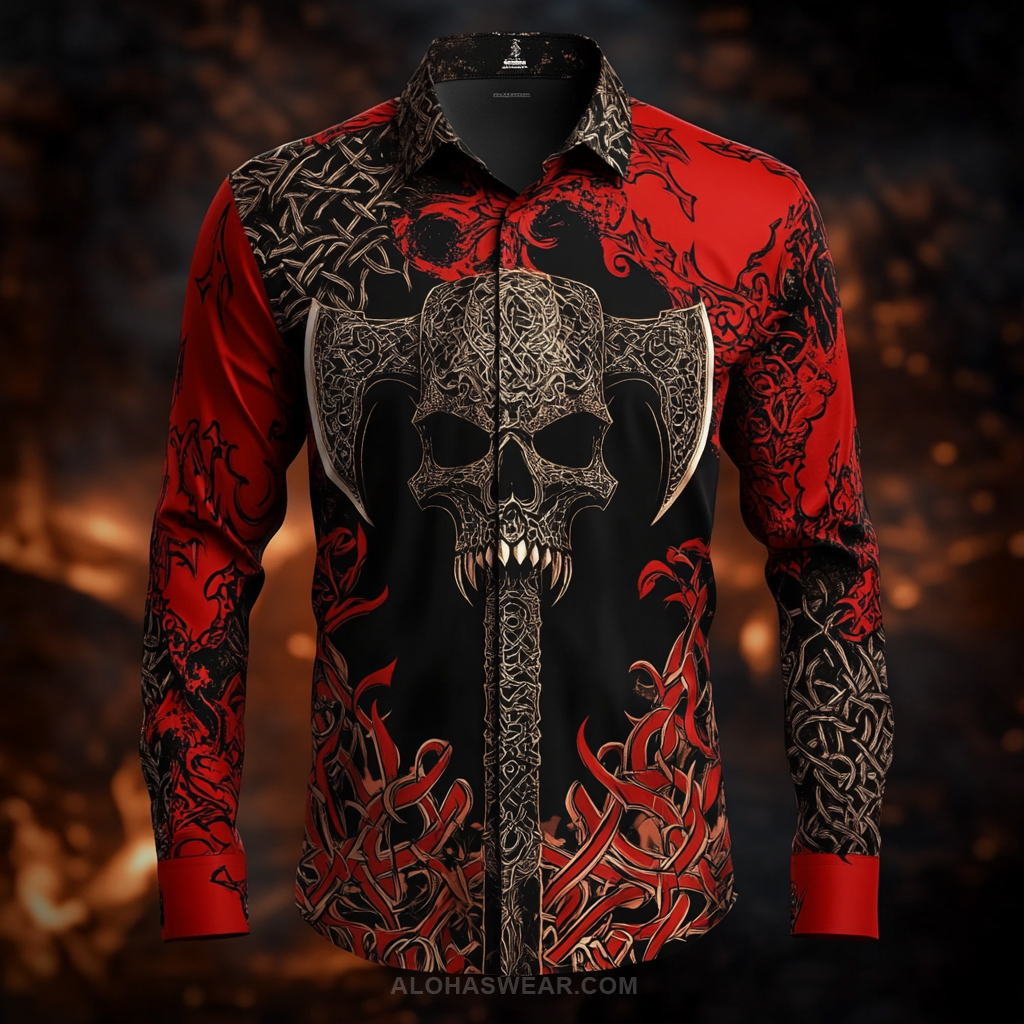 Men's Viking Satin Business Shirt