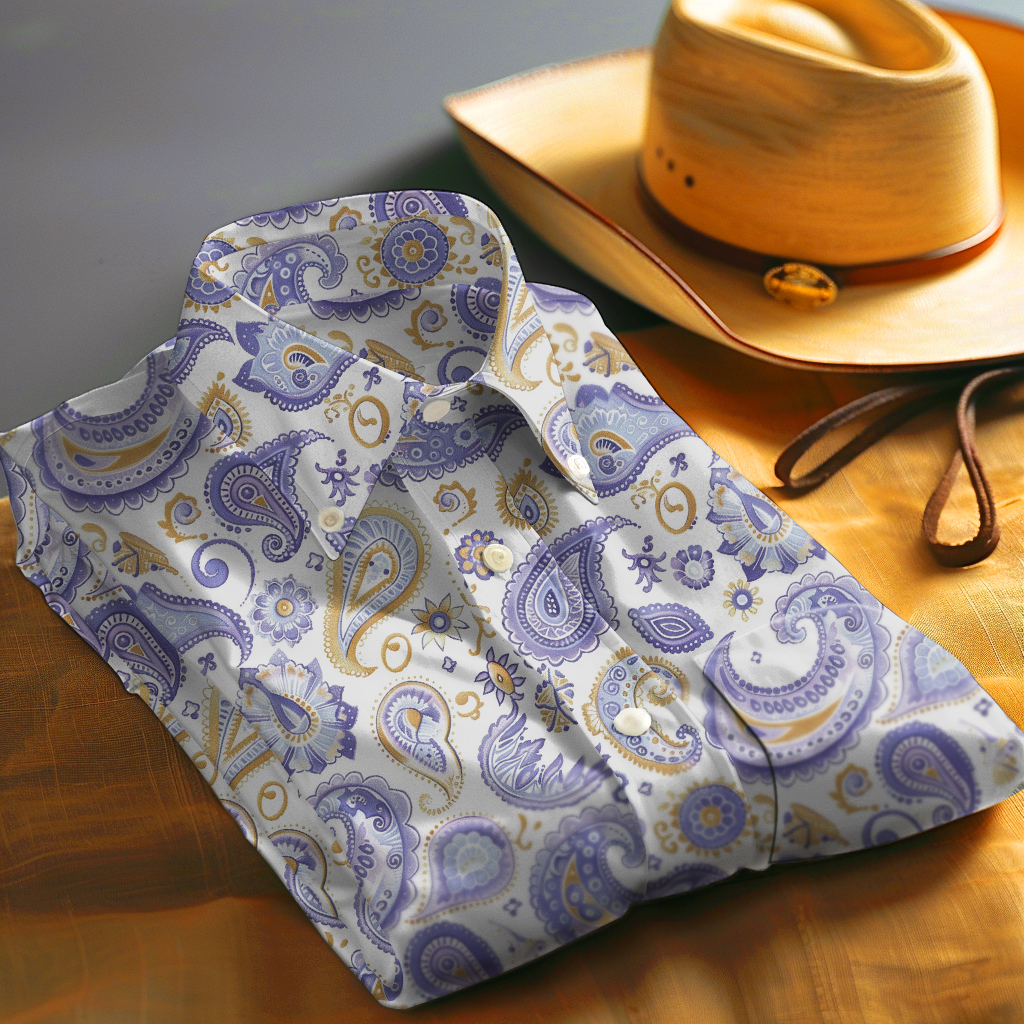 Paisley Western Styles Men fashion 100% Cotton Shirt Premium Fabric