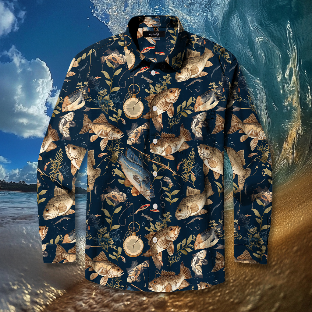 Fish fishing season Elegant Luxury men's fashion high quality Suits shirt