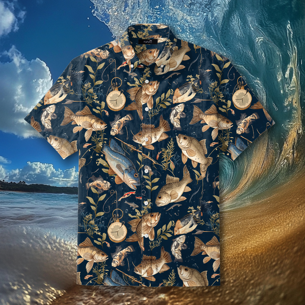 Fish fishing season Elegant Luxury men's fashion high quality Suits shirt