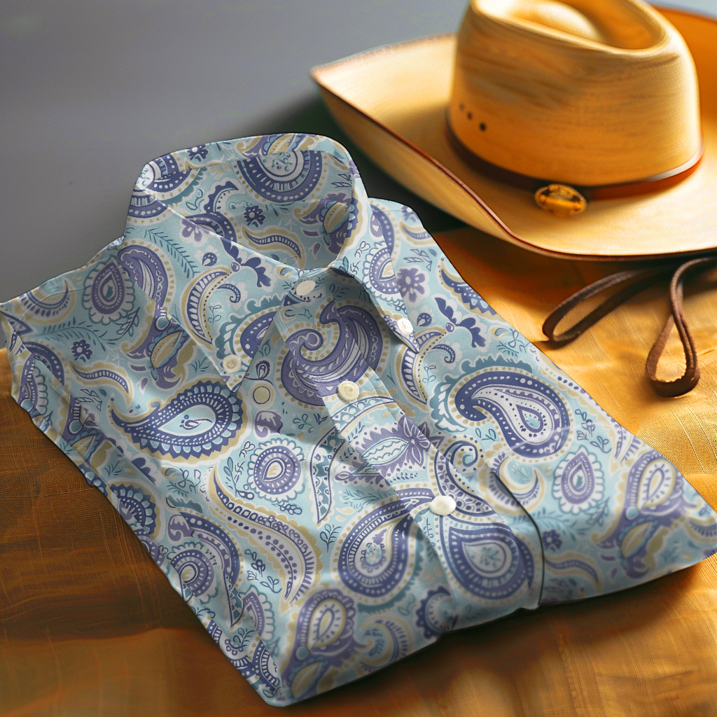 Paisley Western Styles Men fashion 100% Cotton Shirt Premium Fabric