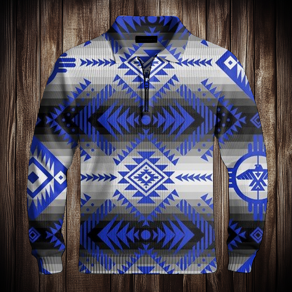 Western Half zip Sweater Sweatshirt Men‘s Fashion 