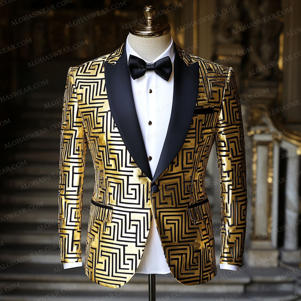 Luxury Suit Jacket Greek Key Limited sale Fashion Men's High quality
