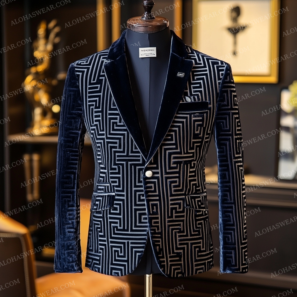 Luxury Suit Jacket Greek Key Limited sale Fashion Men's High quality