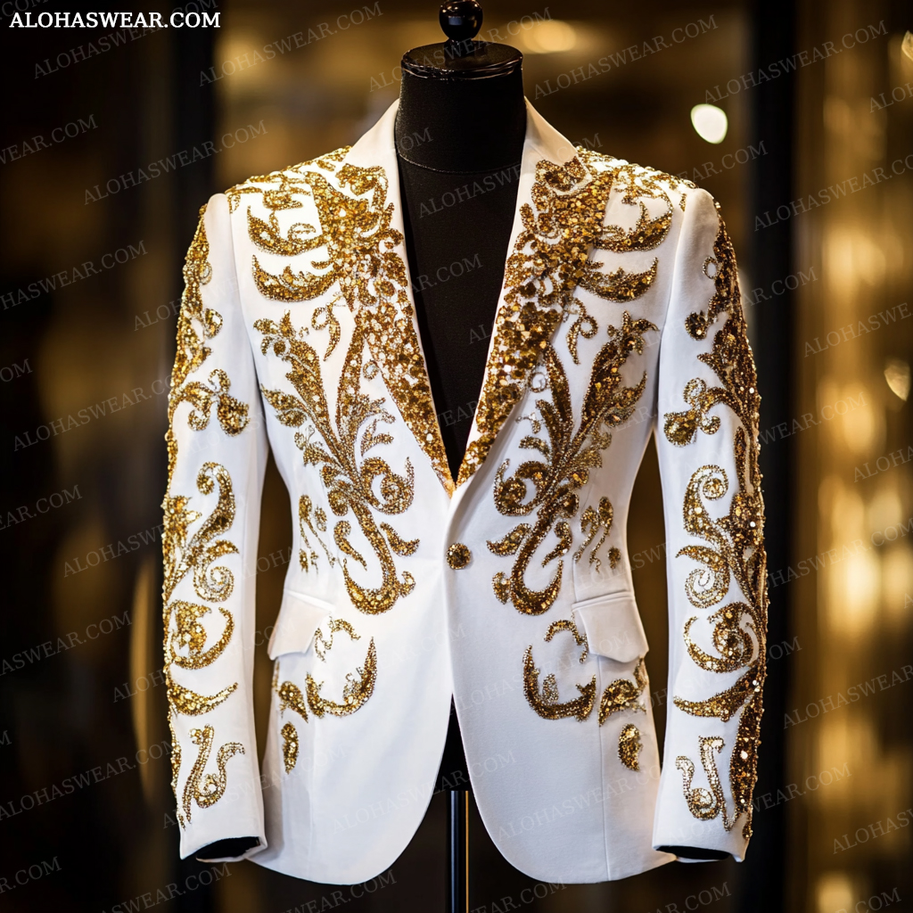 Mardi Gras Suit Jacket Limited sale Velvet Embroidery