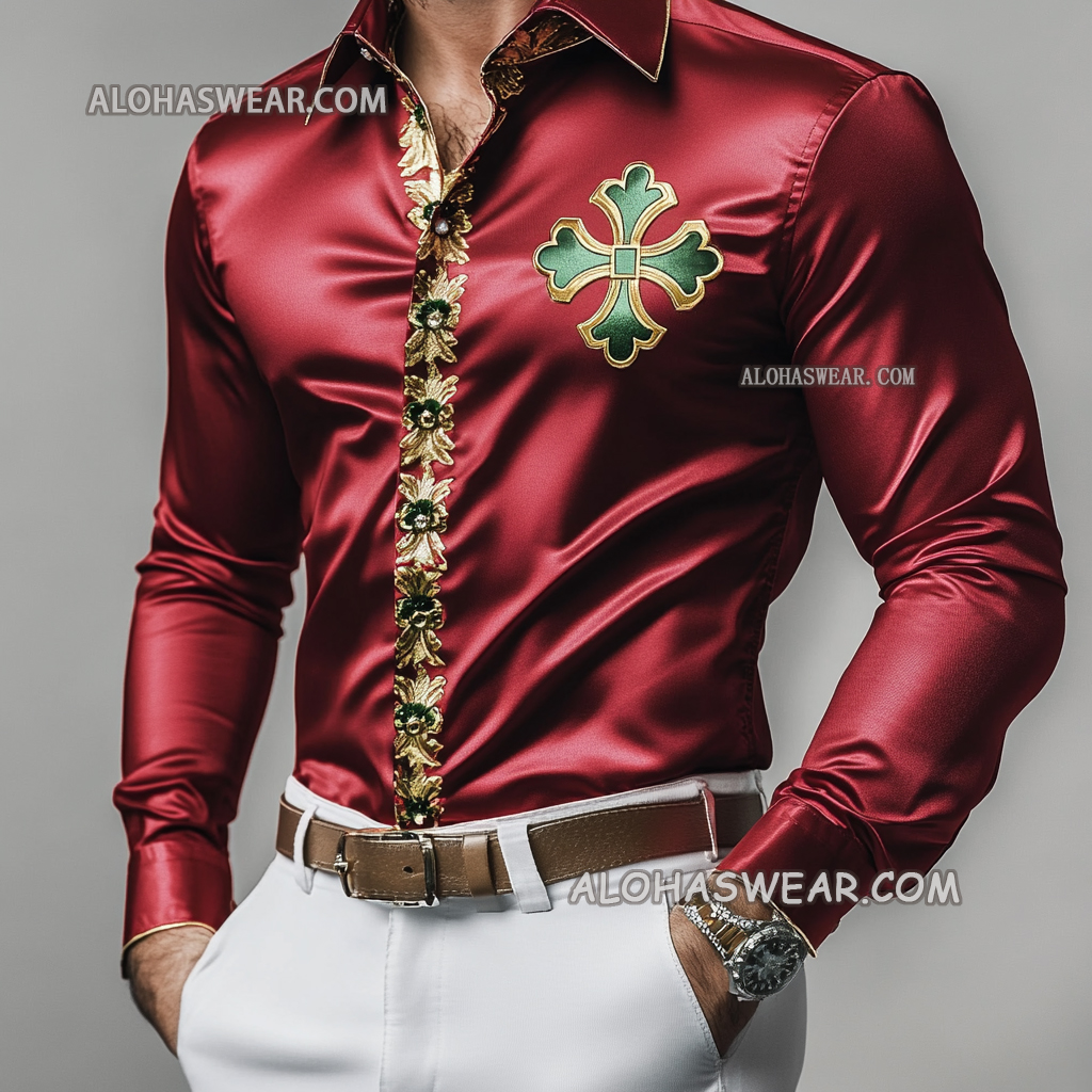 St. Patrick's Cross Men's Fashion Shirt high quality