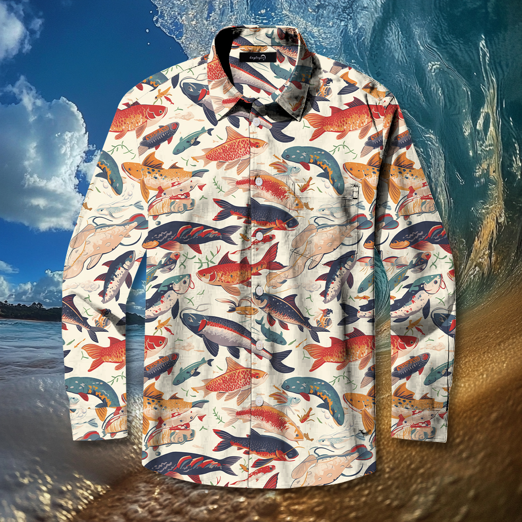 Fish fishing season Elegant Luxury men's fashion high quality Suits shirt