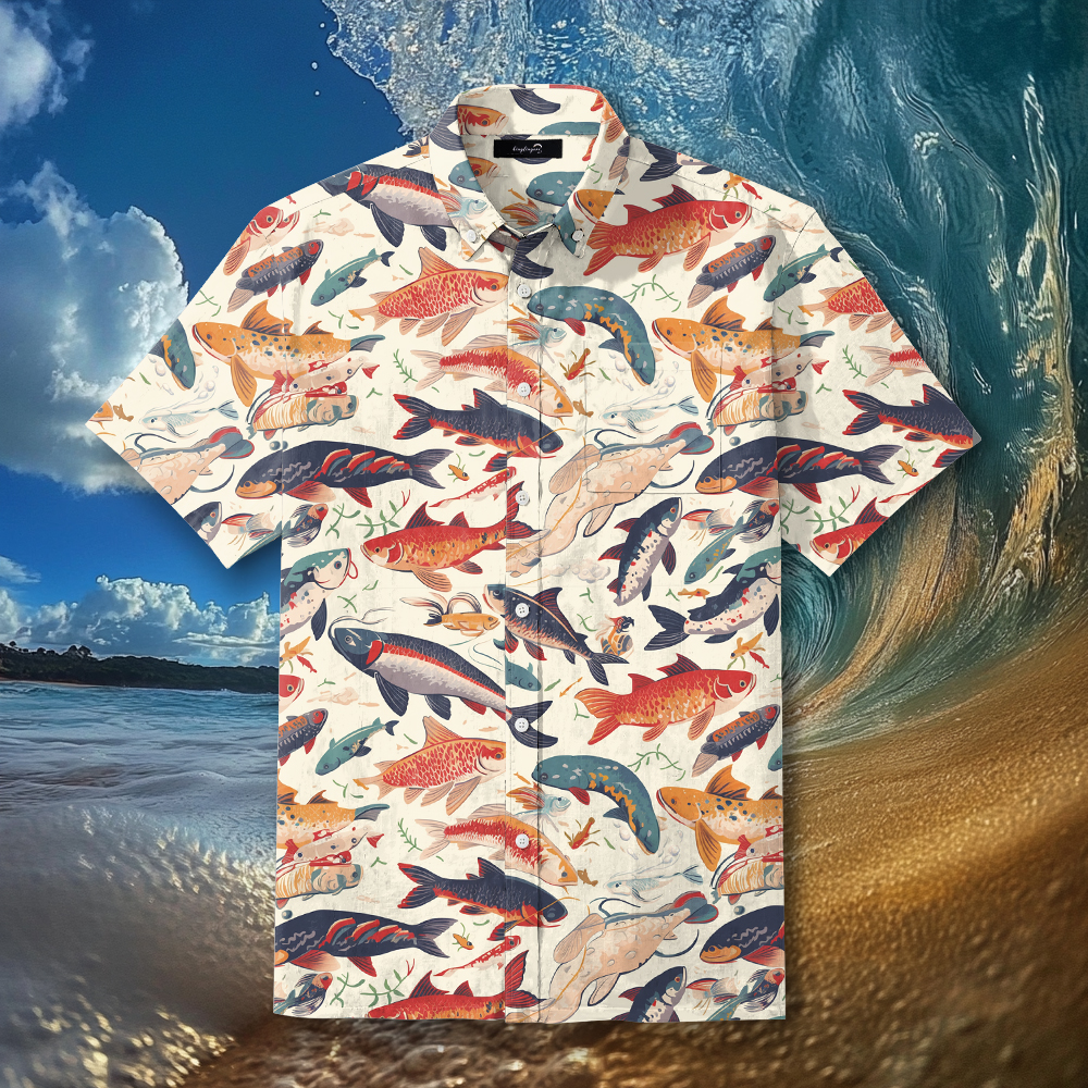 Fish fishing season Elegant Luxury men's fashion high quality Suits shirt