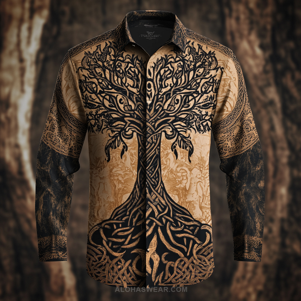 Men's Viking Satin Business Shirt