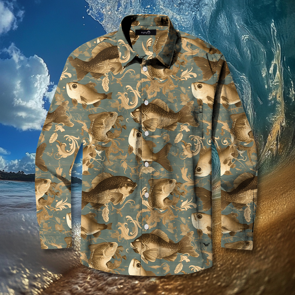 Fish fishing season Elegant Luxury men's fashion high quality Suits shirt