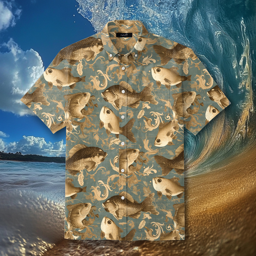 Fish fishing season Elegant Luxury men's fashion high quality Suits shirt