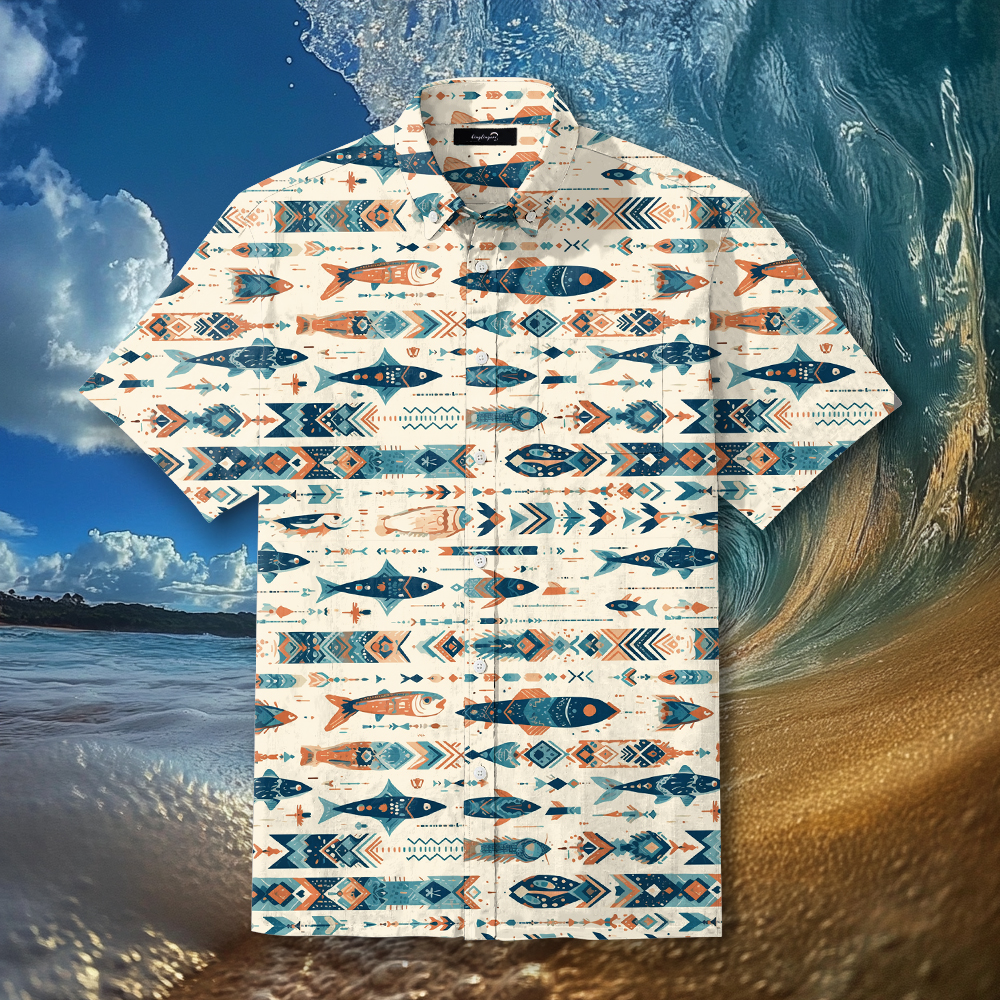 Fish fishing season Elegant Luxury men's fashion high quality Suits shirt