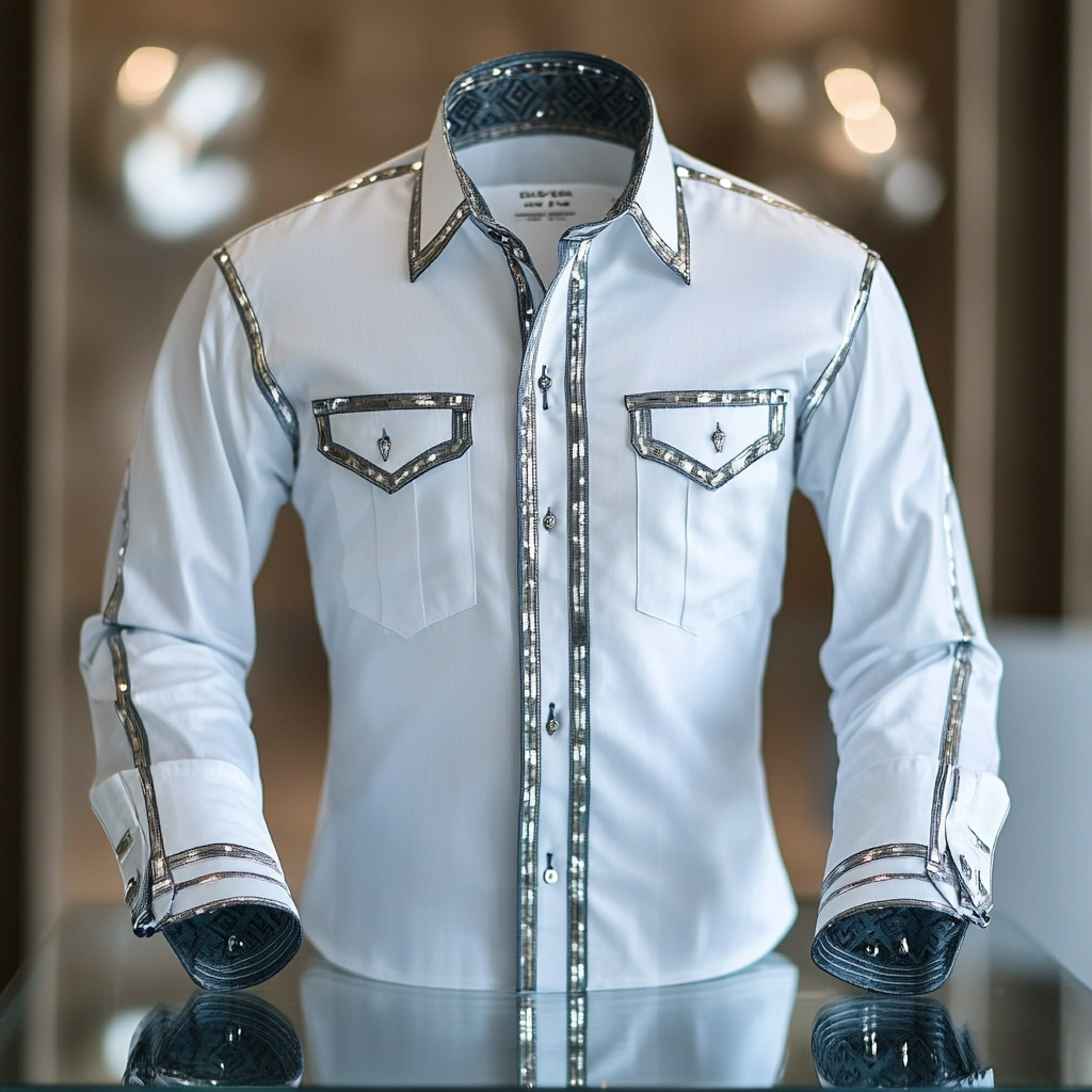 Vip business casual luxury silk versatile men's fashion suit long-sleeved shirt