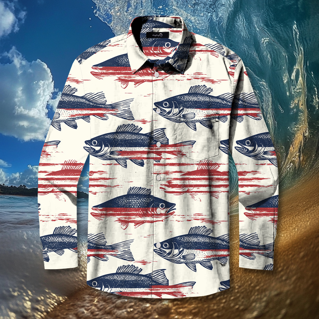 Fish fishing season Elegant Luxury men's fashion high quality Suits shirt