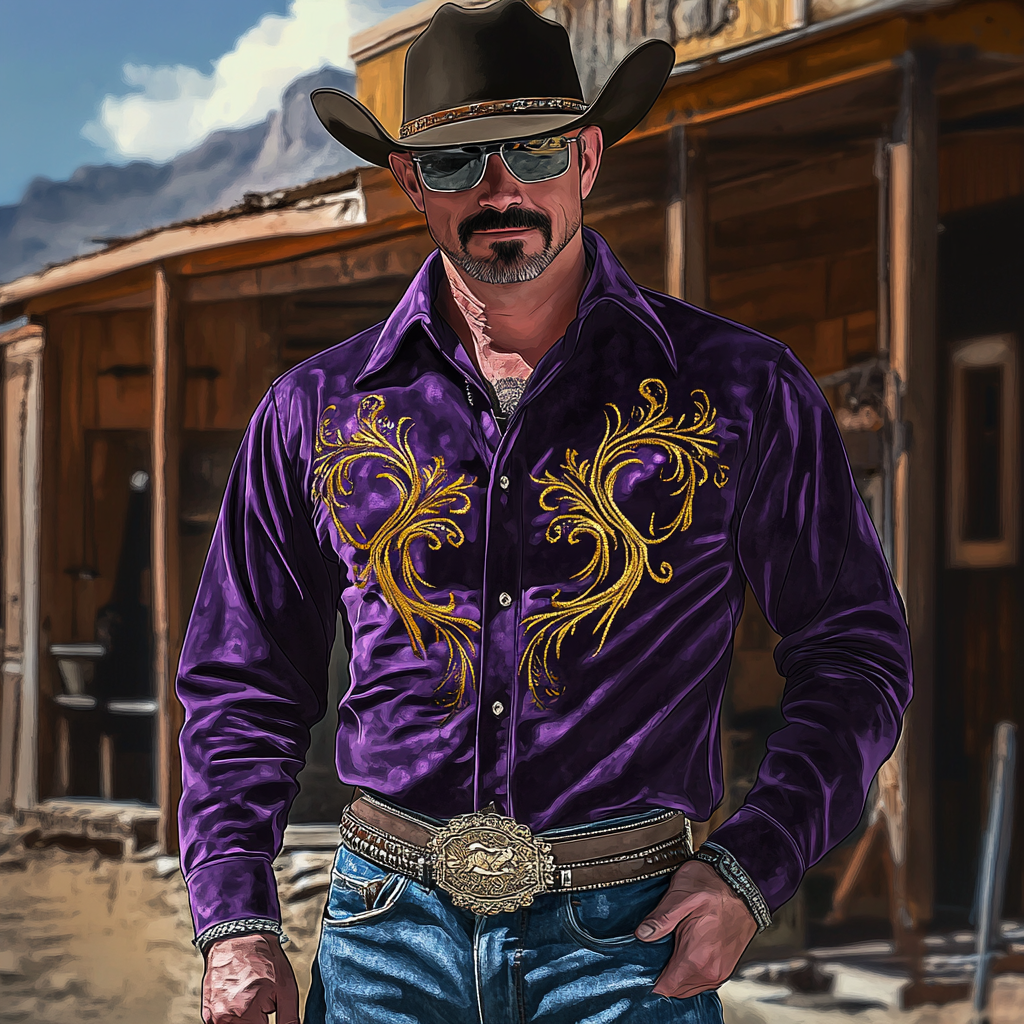 Western Velvet men's shirt warm Fashion quality Shirt