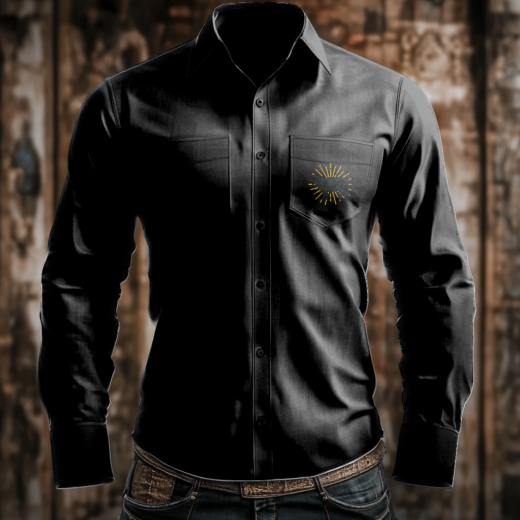 Western Styles Aztec Long Sleeve Shirt High Elasticity 