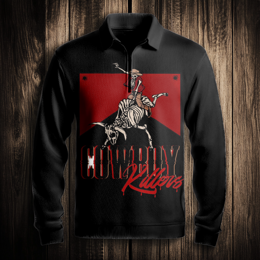 Western Half zip Sweater Sweatshirt Men‘s Fashion 