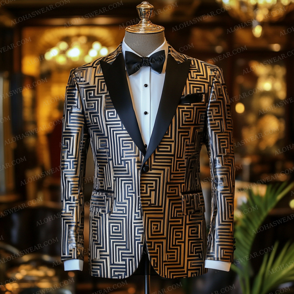 Luxury Suit Jacket Greek Key Limited sale Fashion Men's High quality